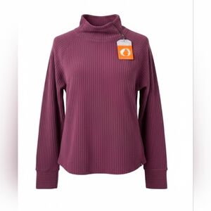 American Outdoorsman Mockneck Zip Ribbed Pullover Crushed Violet Small Gorpcore